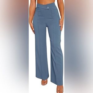 NWOT Sweatyrocks Amazon overlap waist seam front palazzo wide leg trousers